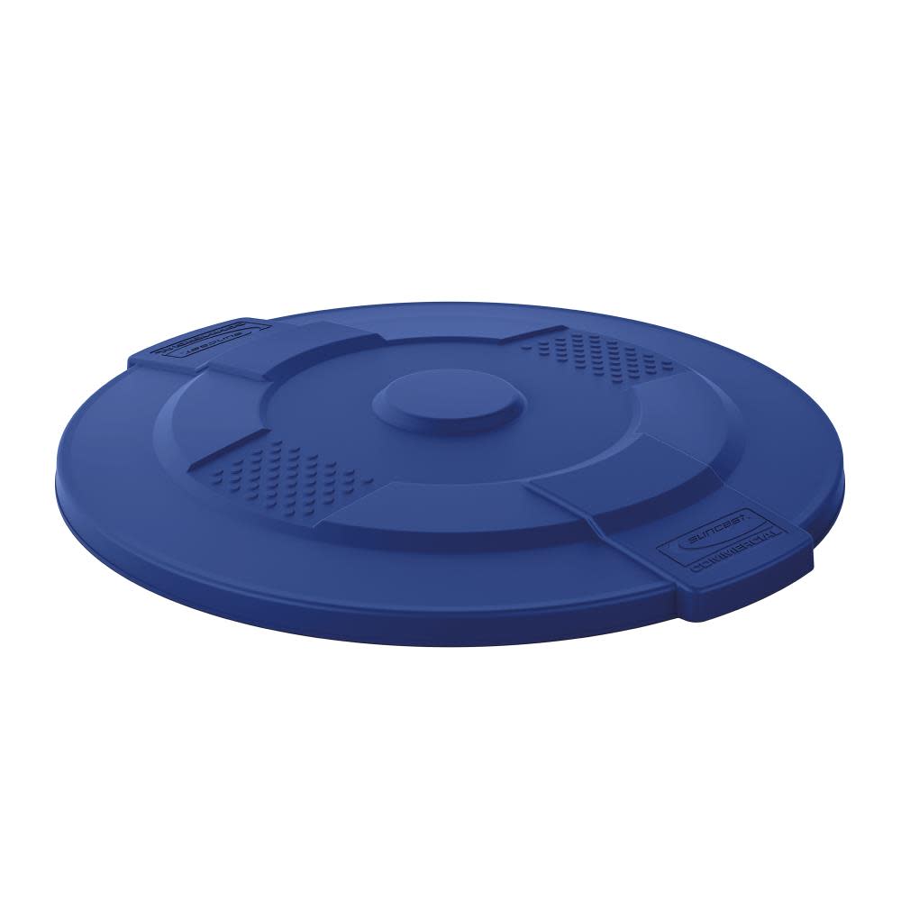 Suncast Plastic Utility Trash Lid – 55 Gallon Blue - Flockneti
