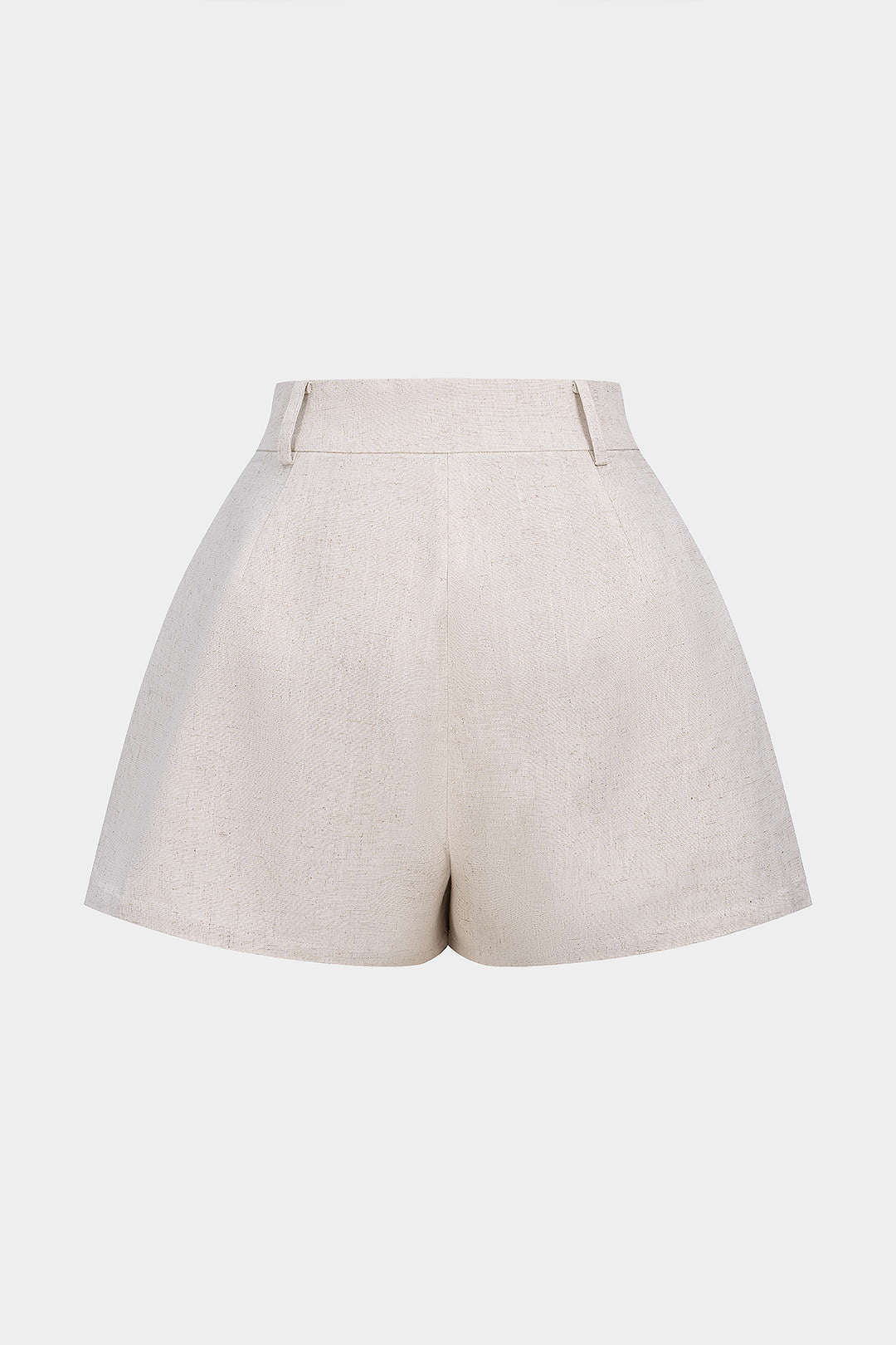 Linen High Waist Button Shorts - Flockneti