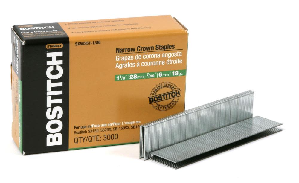 Bostitch 1-1/8 In. 18 Gauge 7/32 In. Narrow Crown Finish Staple - Flockneti