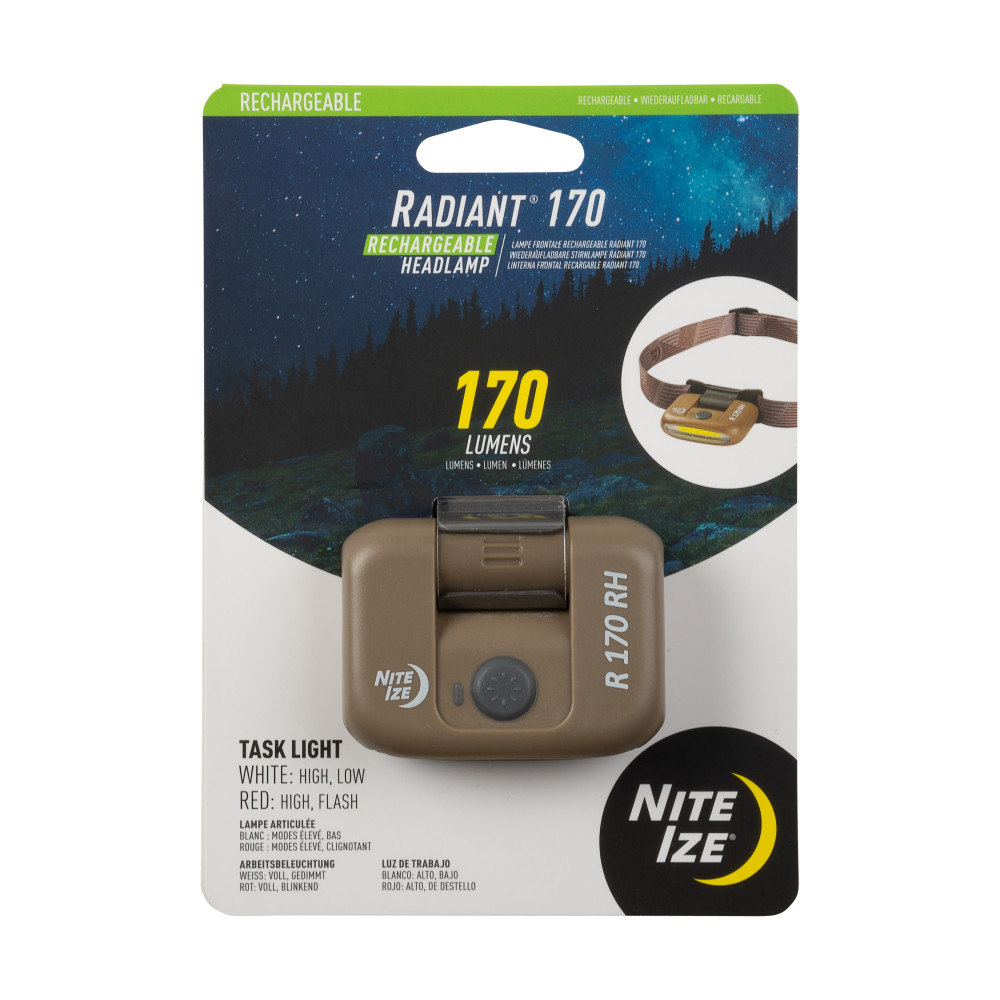 Nite Ize Radiant 170 Headlamp Rechargeable Coyote - Flockneti
