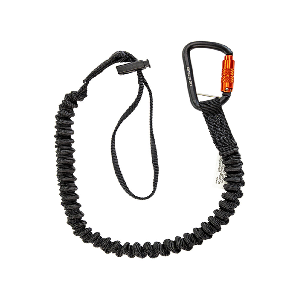 Safewaze 15 Lbs Elasticated Tool Tether with Carabiner & Cinch - Flockneti