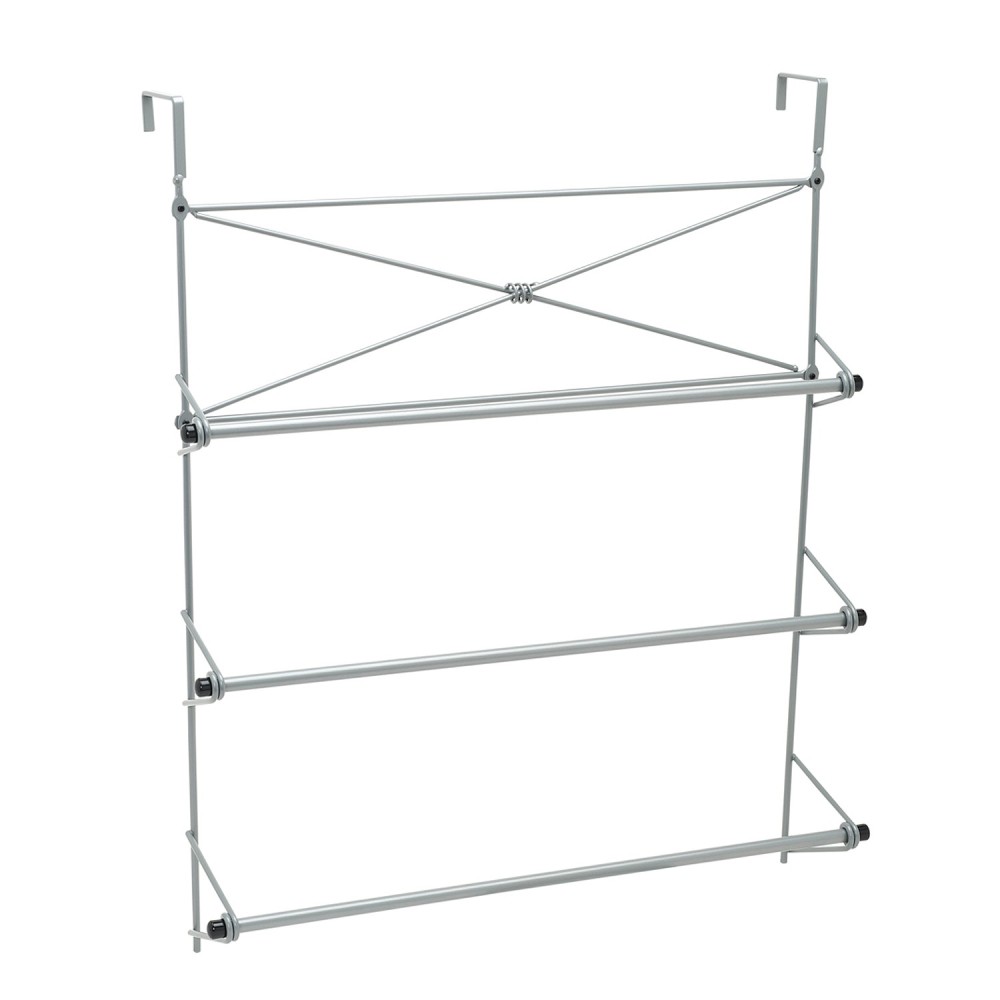 Zenith Towel Rack Over The Door Cross Style Satin Nickel Steel - Flockneti