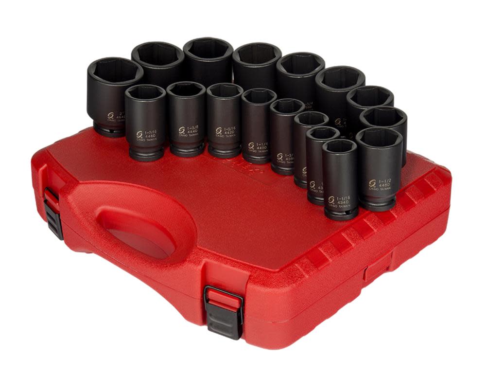 Sunex 3/4 In. Drive Deep SAE Impact Socket Set 17 pc. - Flockneti