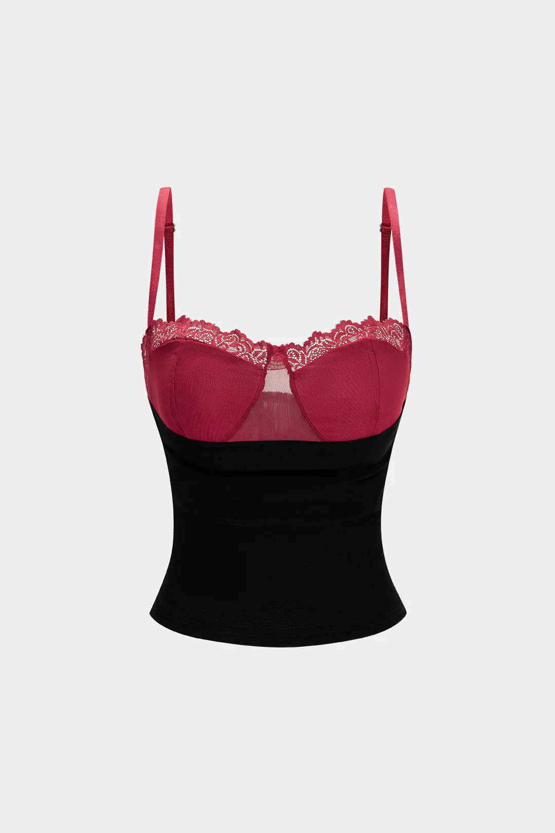 Contrast Lace Trim Backless Cami Top - Flockneti