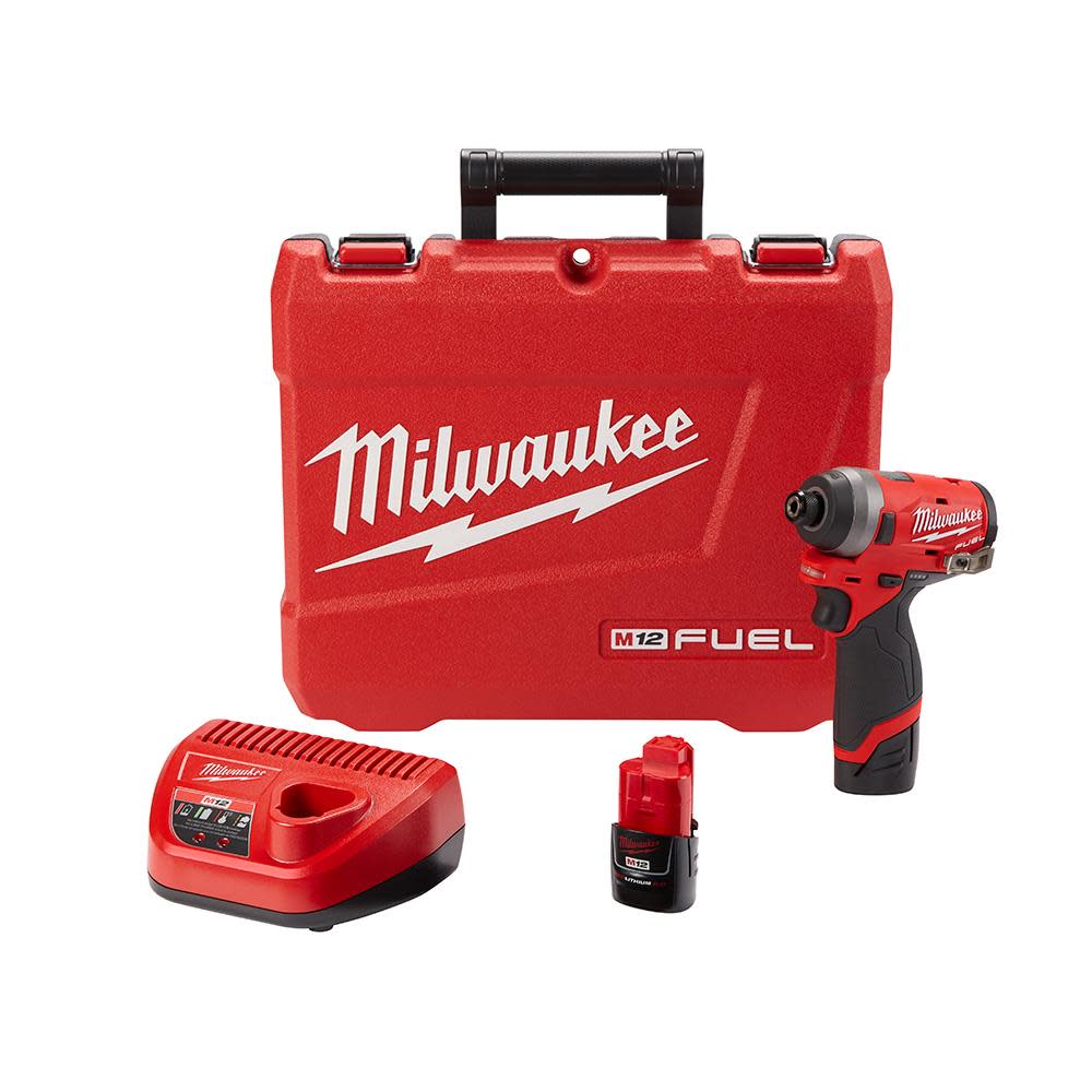 Milwaukee M12 FUEL 1/4 in. Hex Impact Driver Kit - Flockneti