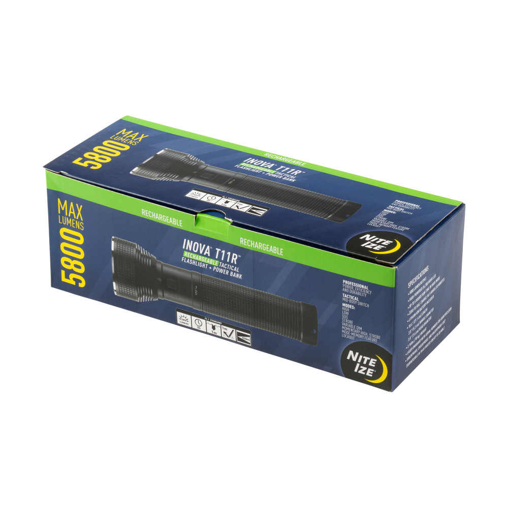 Nite Ize INOVA T11R Rechargeable Tactical Flashlight + Power Bank - Flockneti