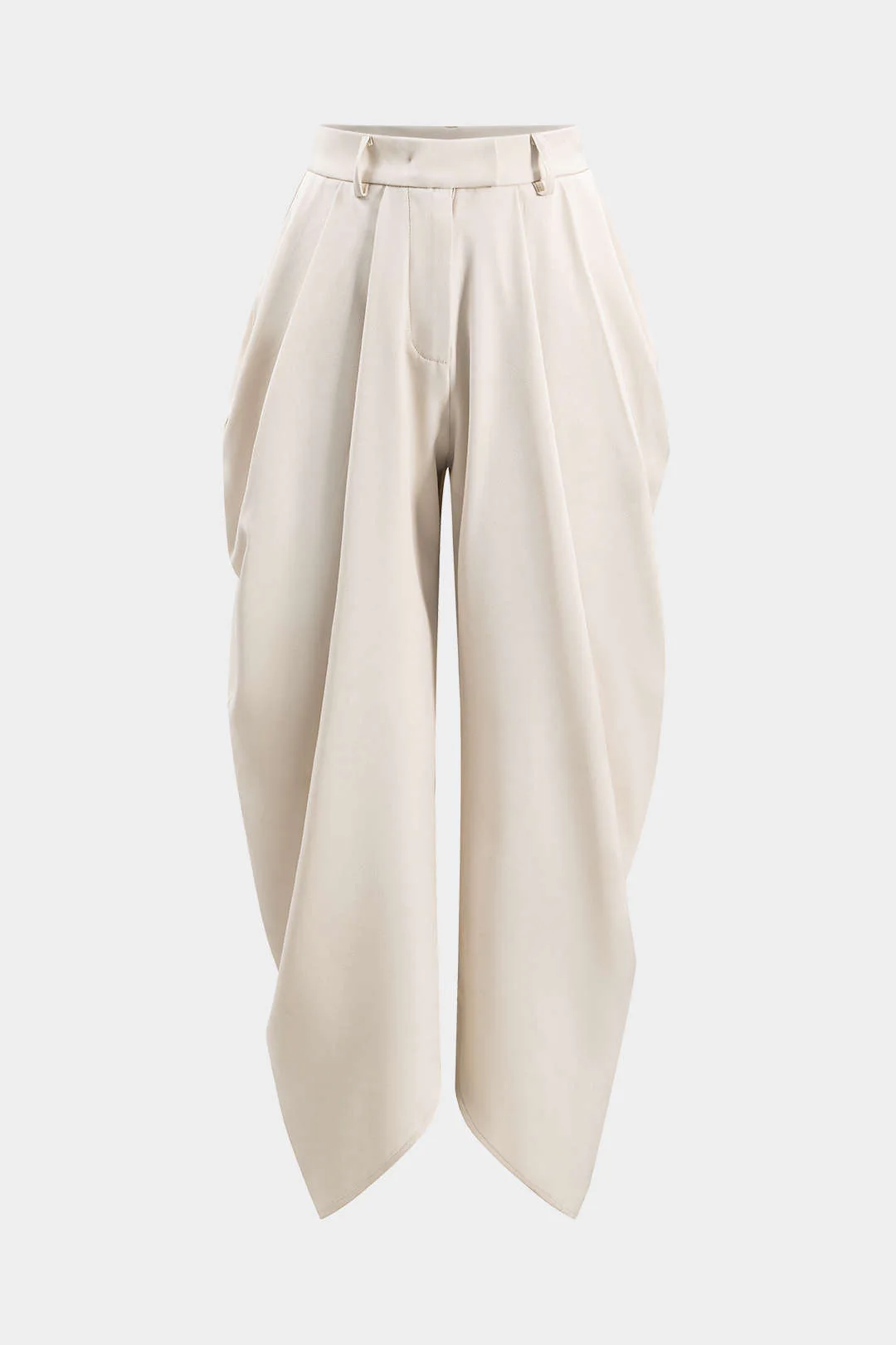 Ruched Solid Trousers - Flockneti