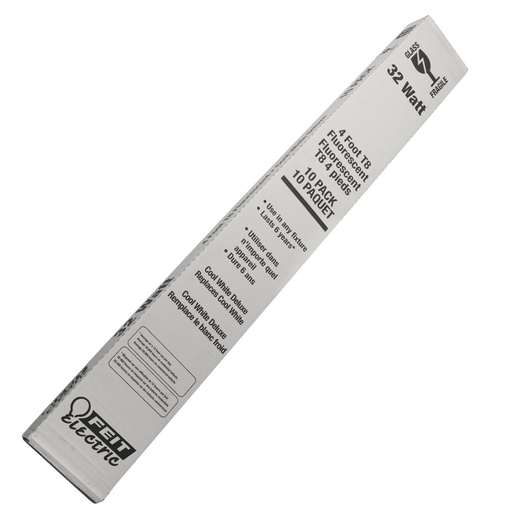 Feit Electric 32W 90 CRI T8 Linear Fluorescent Bulb 10pk - Flockneti