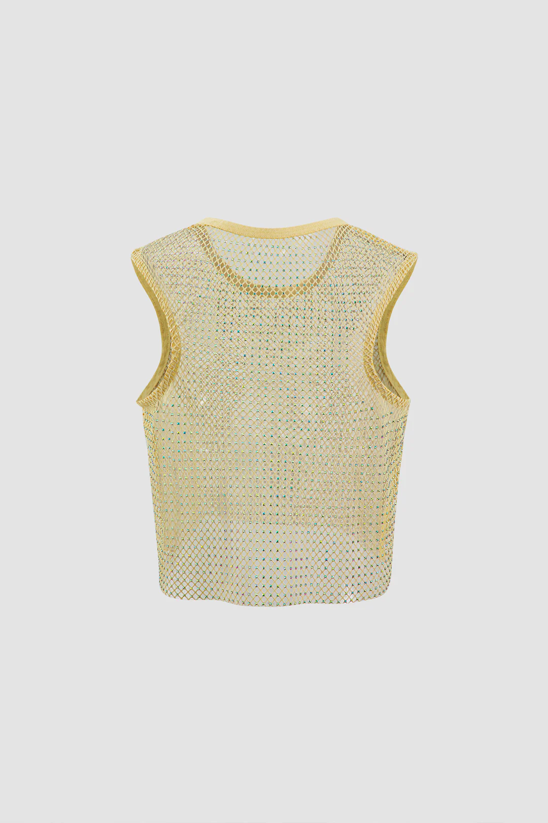 Crystal Decor Fishnet Tank Top - Flockneti