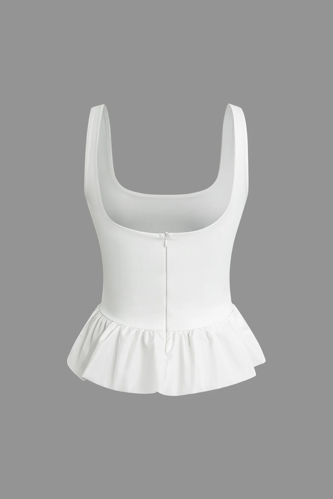 Solid Ruffle Hem Cami Top - Flockneti