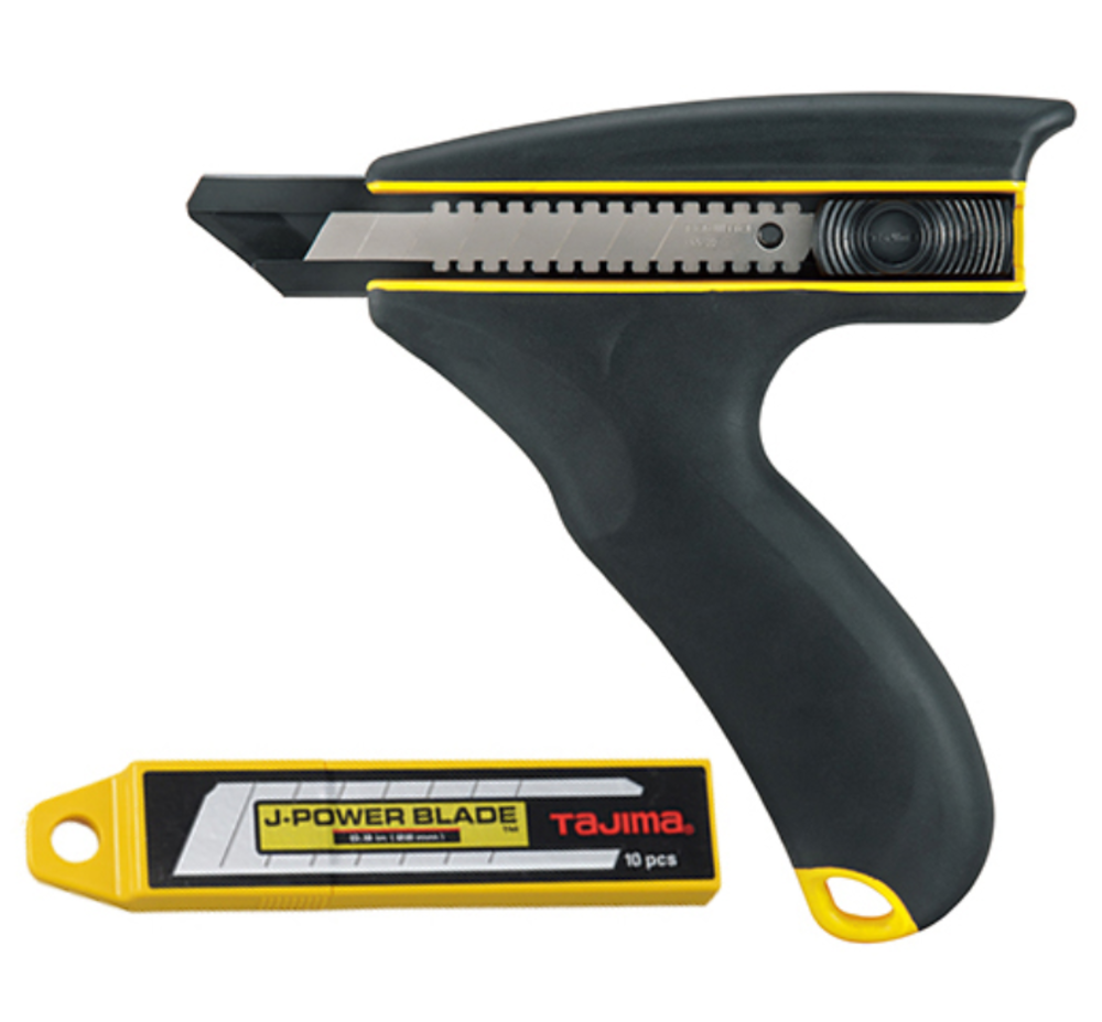 Tajima Strong J-Grip Powerful Two Handed Utility Knife Cutter - Flockneti