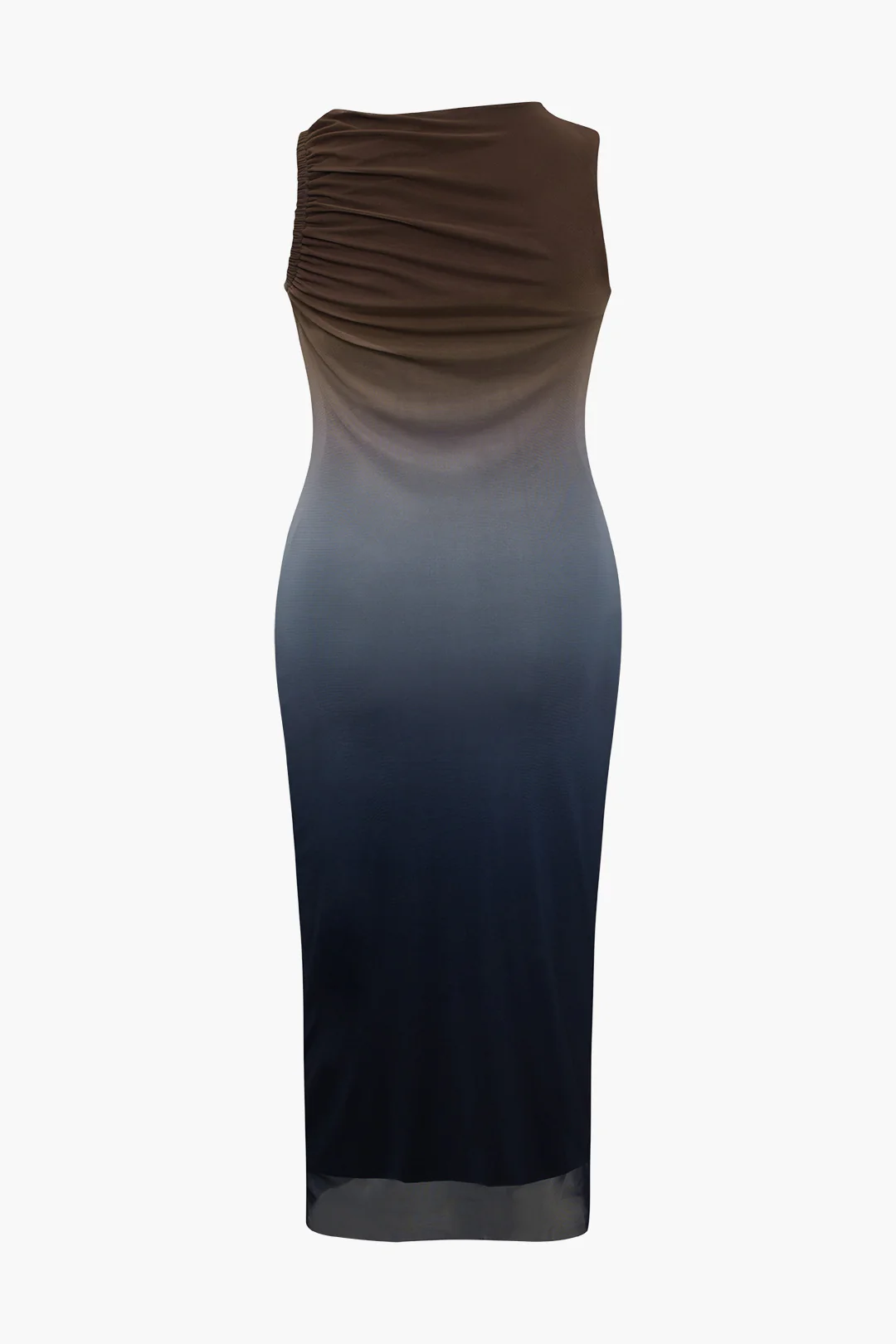 Plus Size Ombre Print Ruched Tank Maxi Dress - Flockneti