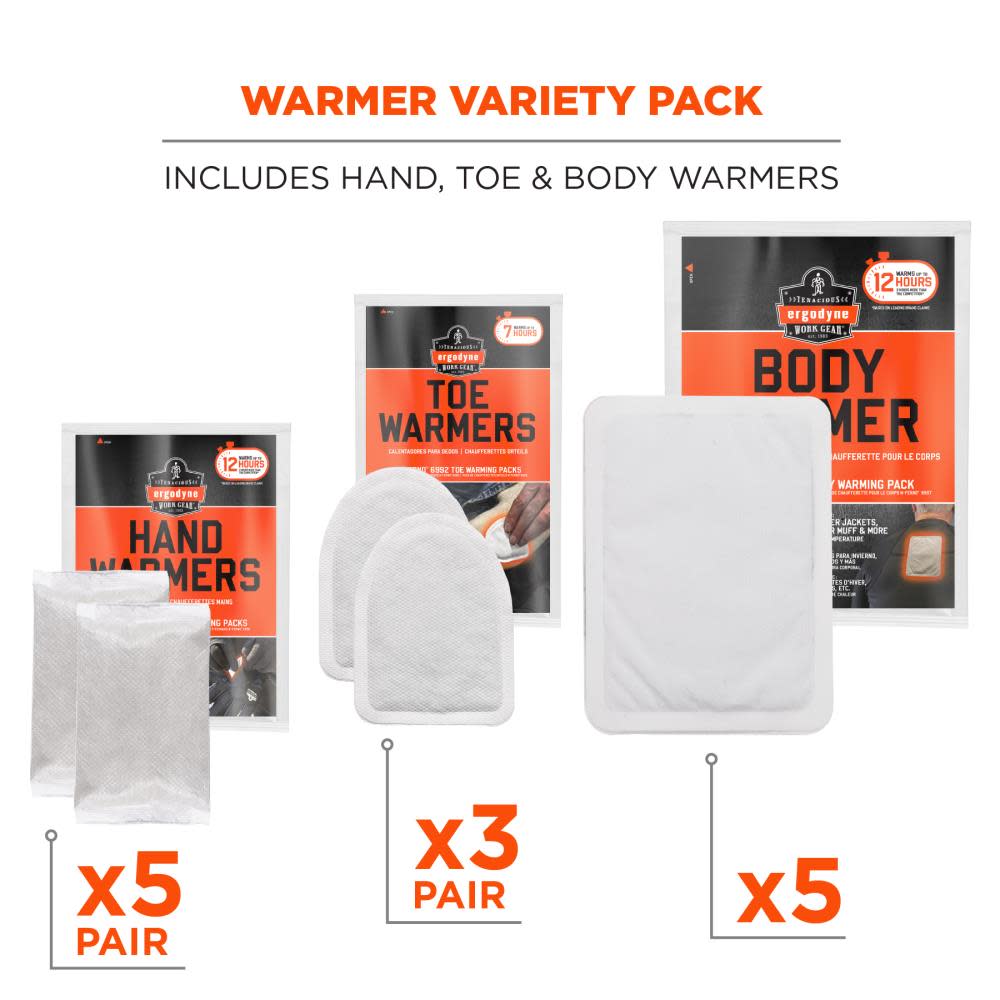 Ergodyne N-Ferno 6994 White Warming Variety Pack - Flockneti
