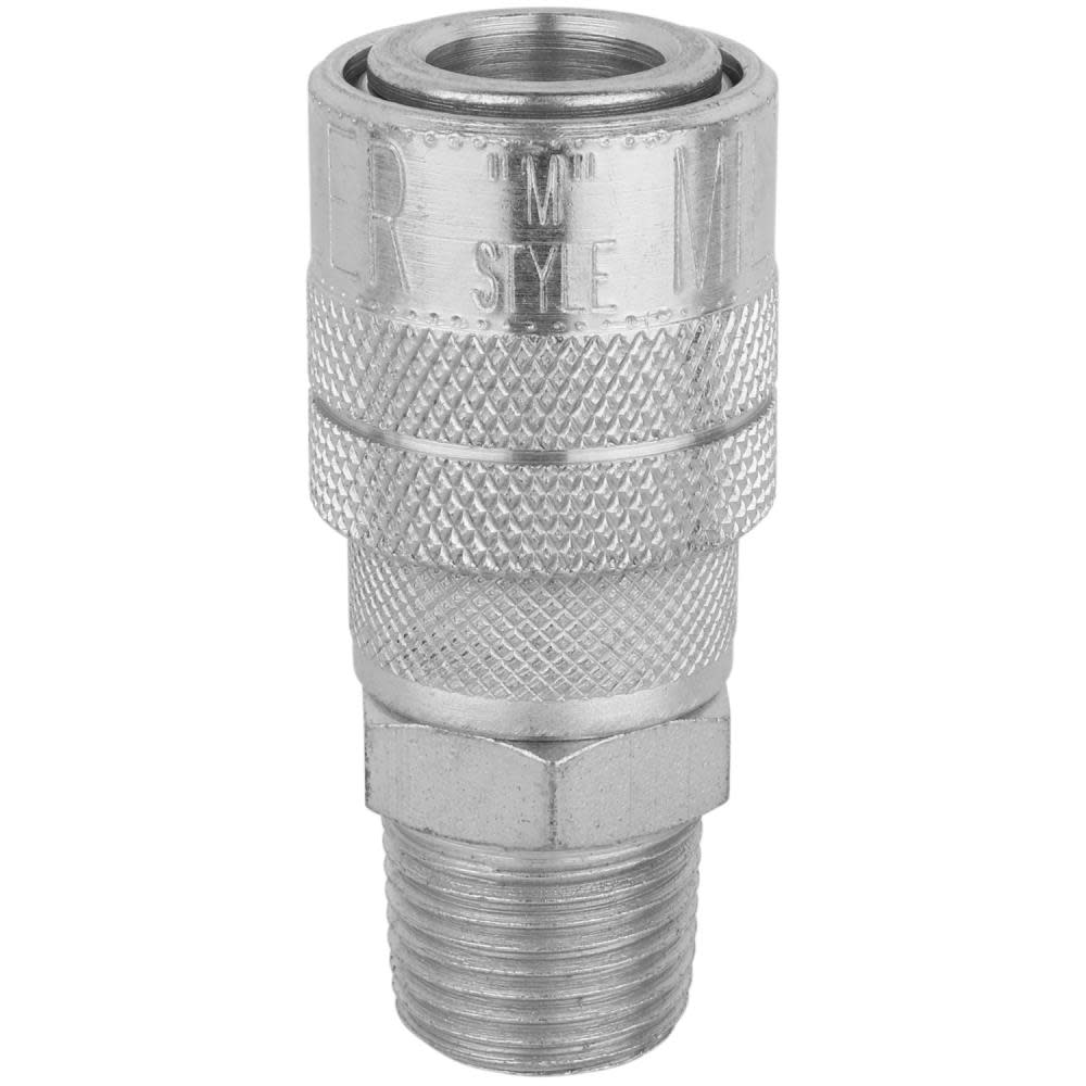 Milton 3/8″ MNPT Industrial Interchange M Style Quick Connect Steel Coupler - Flockneti