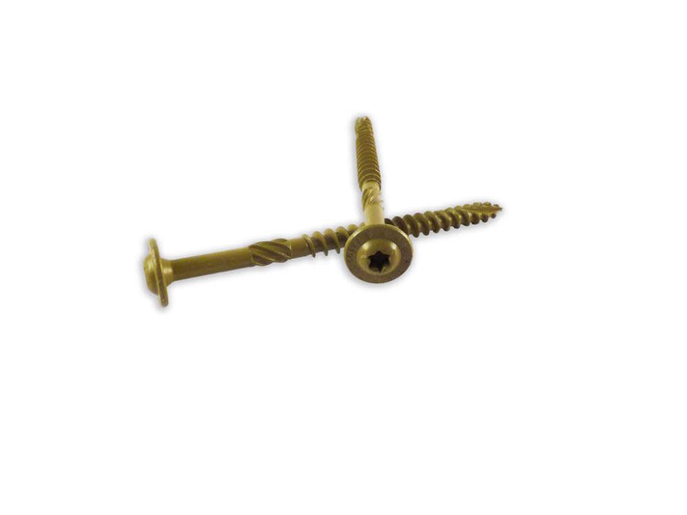 Woodpro 3/8 x 8 In. 1500 Hour PPG Golden E-Coat Washer Head Screws - Flockneti