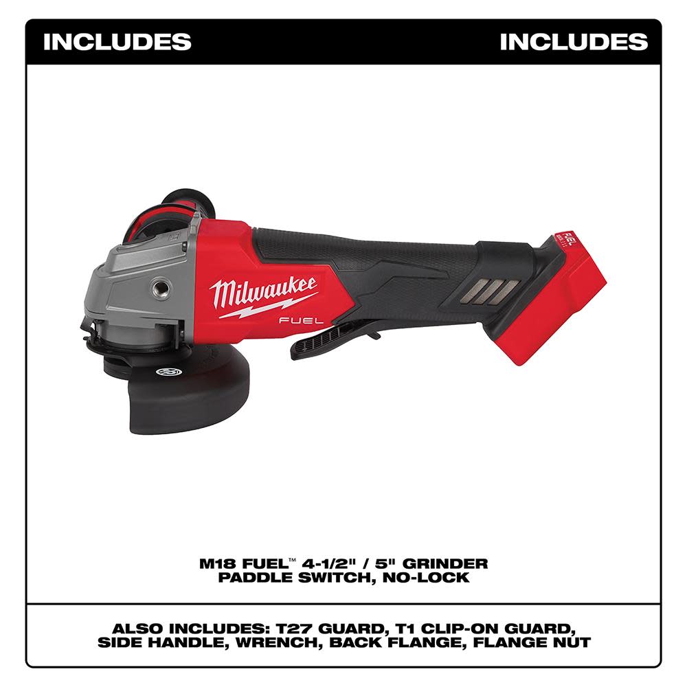 Milwaukee M18 FUEL 4-1/2″ / 5″ Grinder Paddle Switch No-Lock Bare Tool - Flockneti