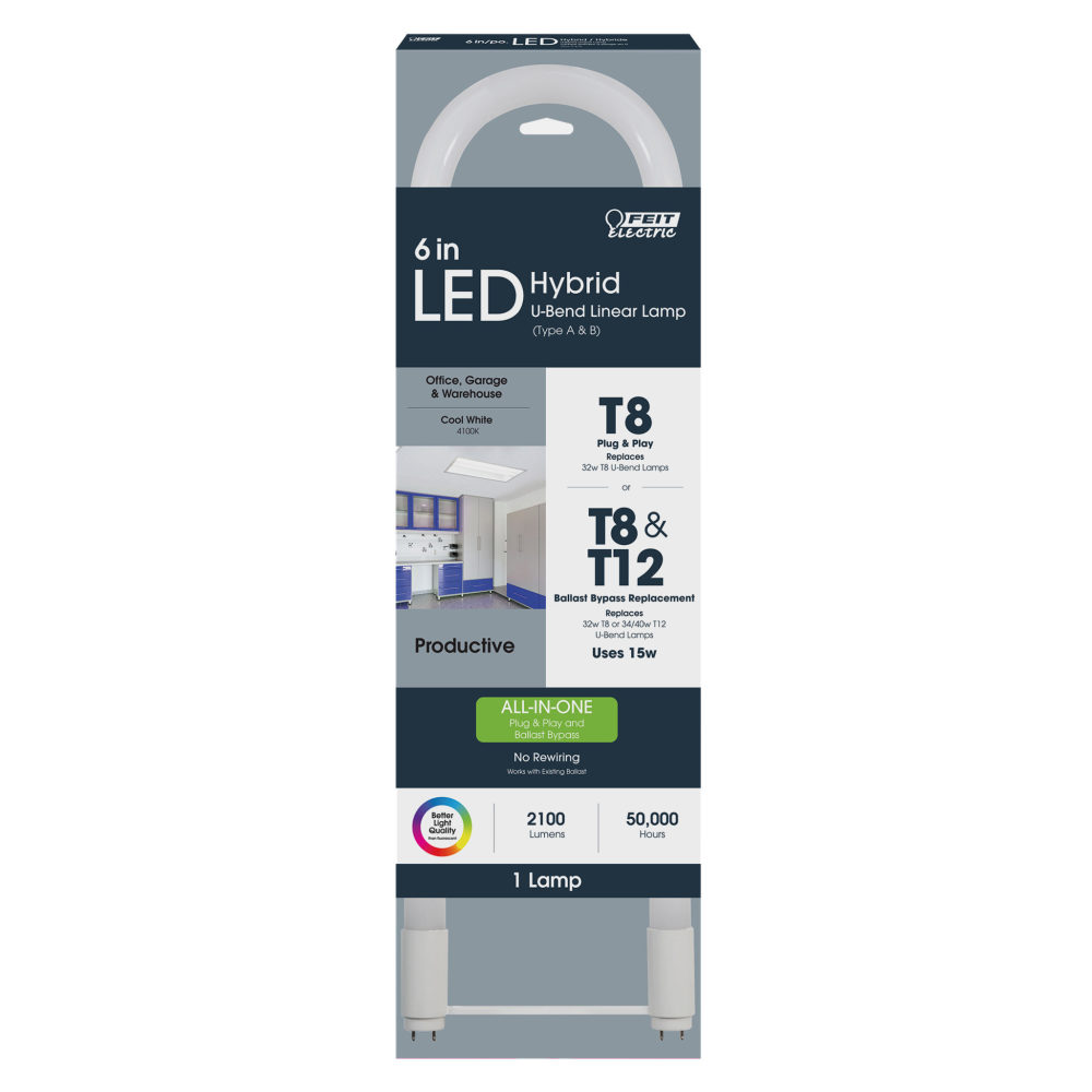 Feit Electric 6″ 32/34/40W U-Bend Tubular LED Bulb 1pk - Flockneti