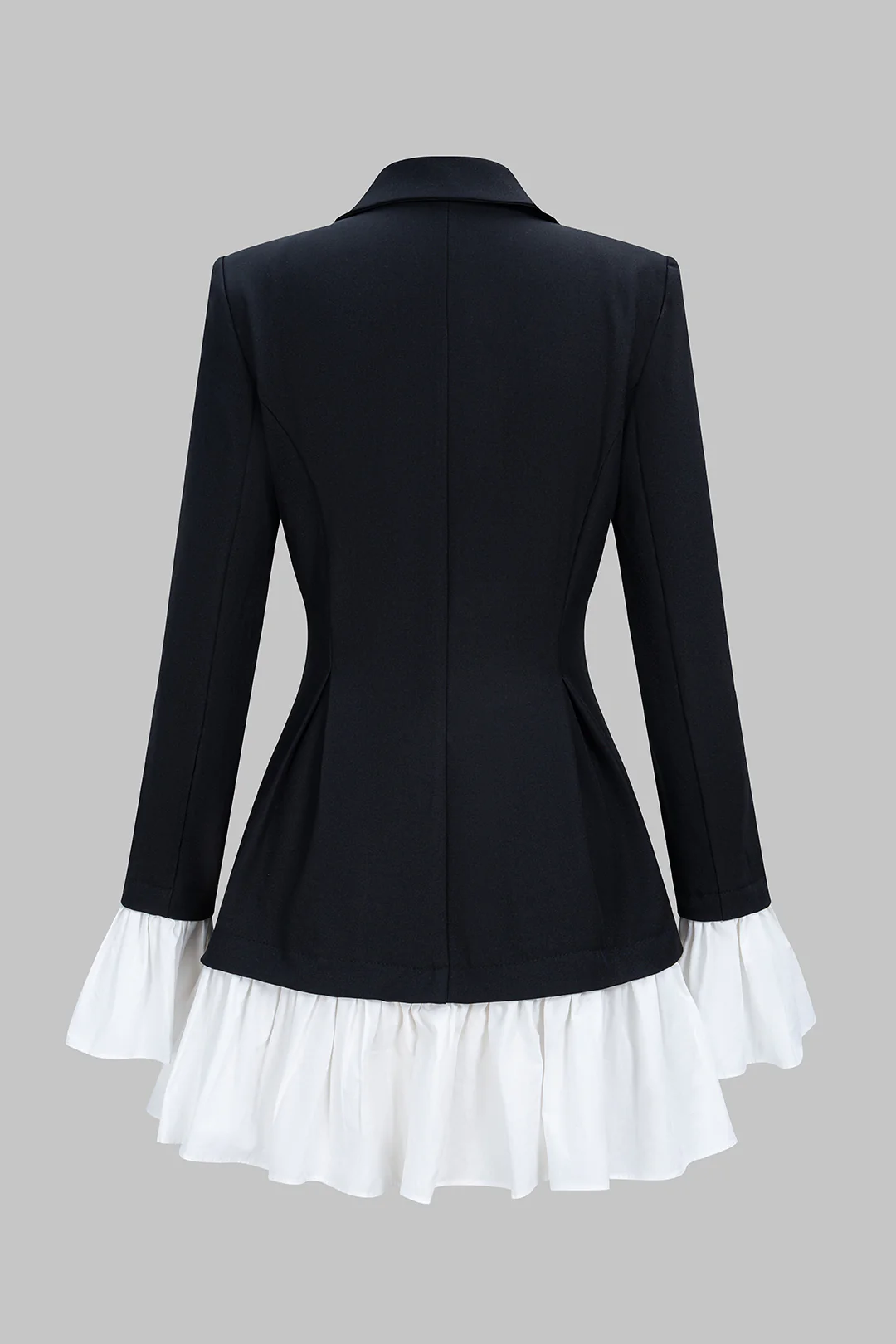 Notched Lapel Bell Long Sleeve Mini Dress - Flockneti