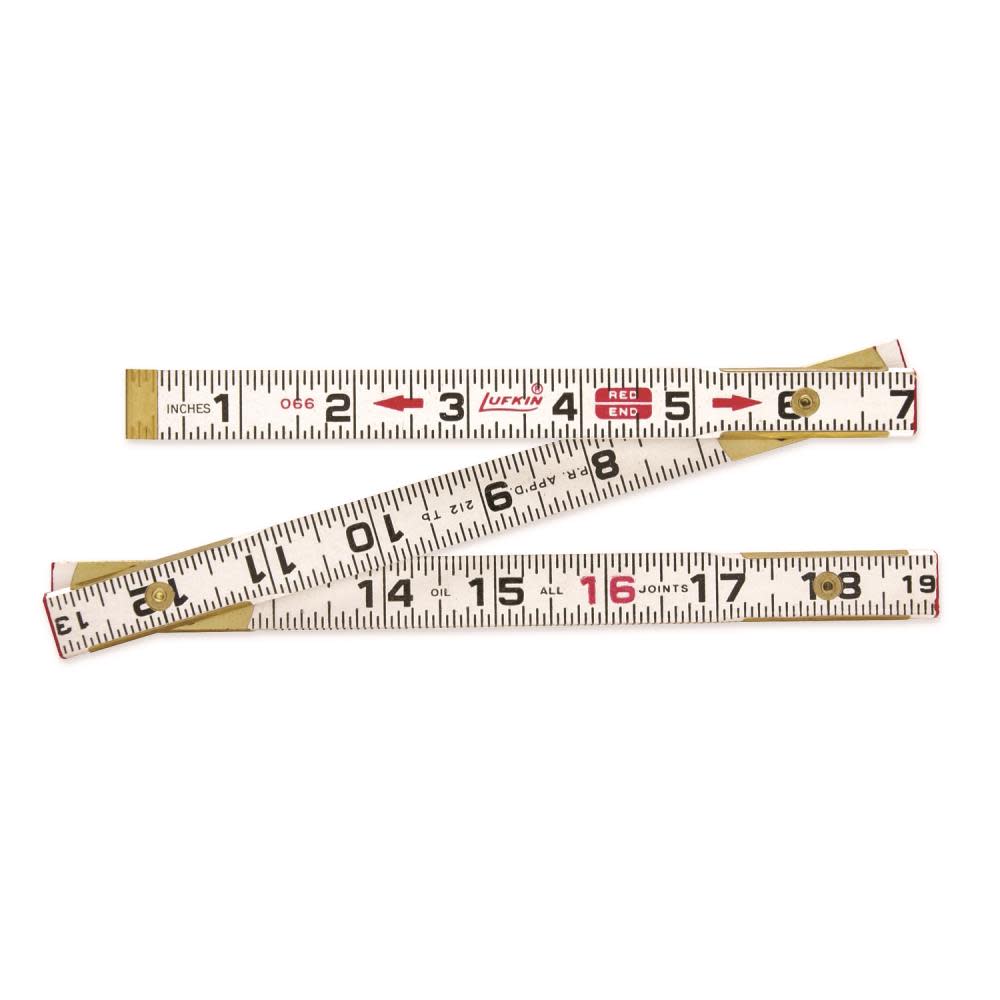 Crescent Lufkin Folding Wood Rule 6 Ft. Red End - Flockneti