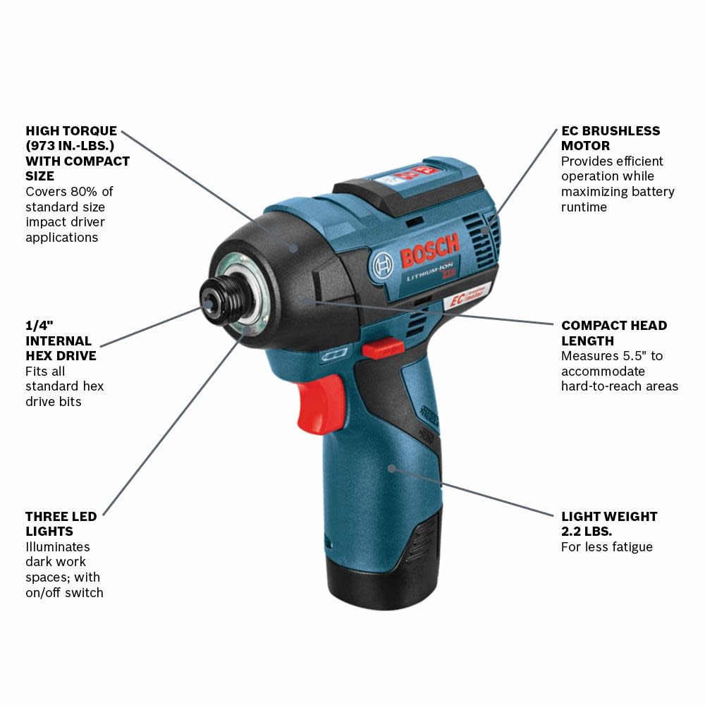 Bosch 12V Max Brushless Impact Driver Bare Tool - Flockneti