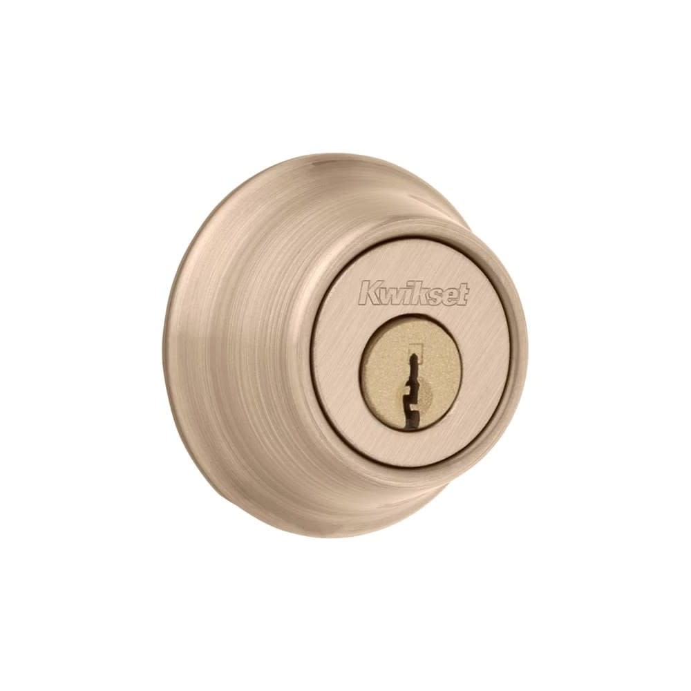Kwikset Antique Brass Double Cylinder Door Deadbolt - Flockneti