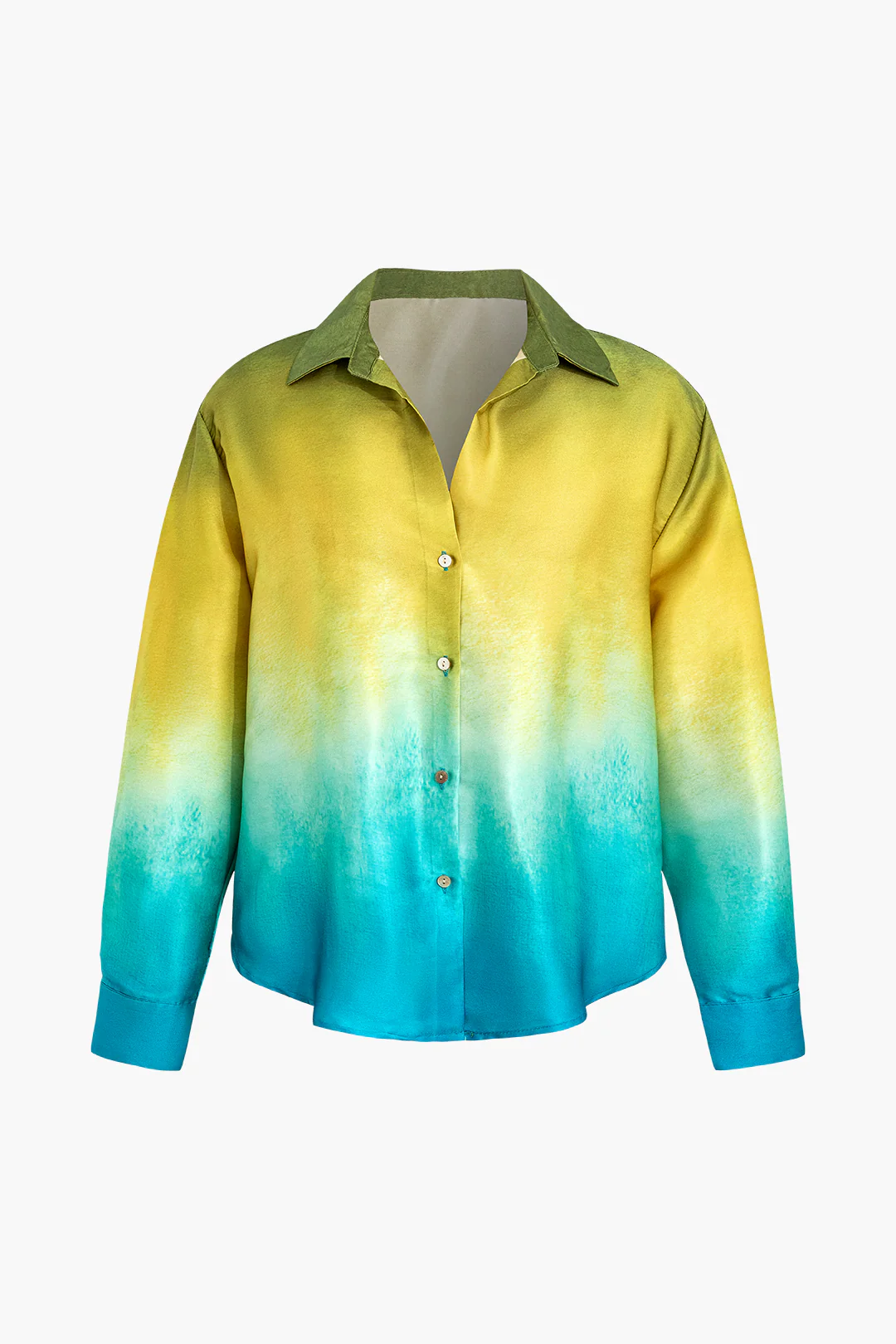 Plus Size Ombre Long-Sleeve Shirt - Flockneti