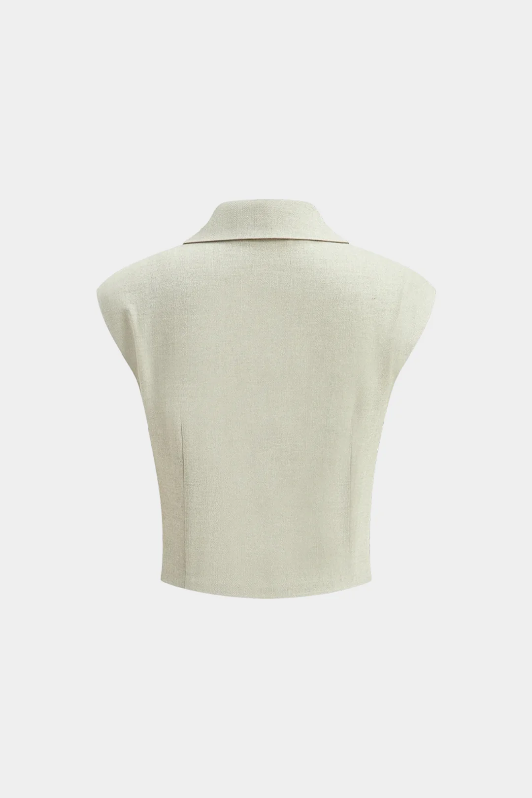 Linen V-Neck Ruched Crossed Tank Top - Flockneti