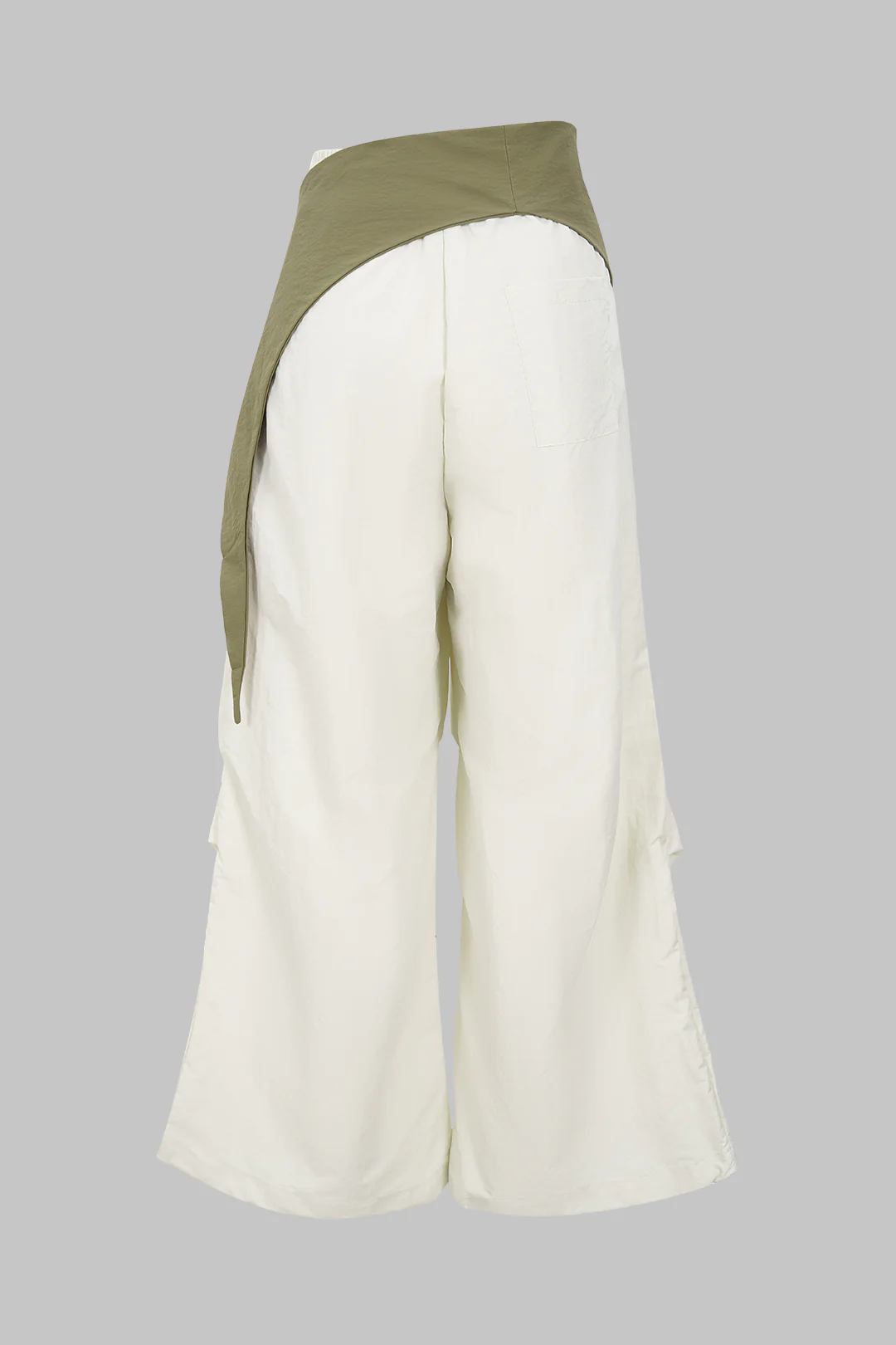 Contrast Tie Front Ruched Pants - Flockneti