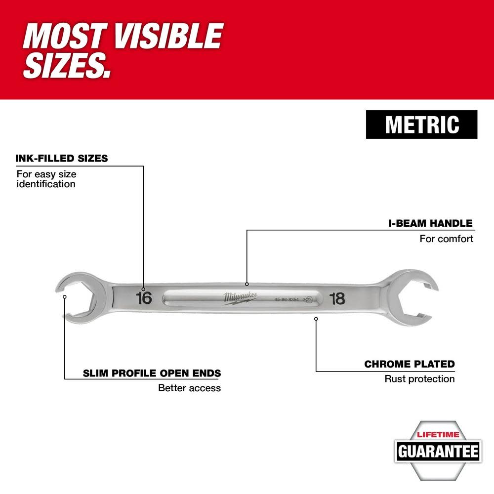 Milwaukee 13mm X 14mm Double End Flare Nut Wrench - Flockneti