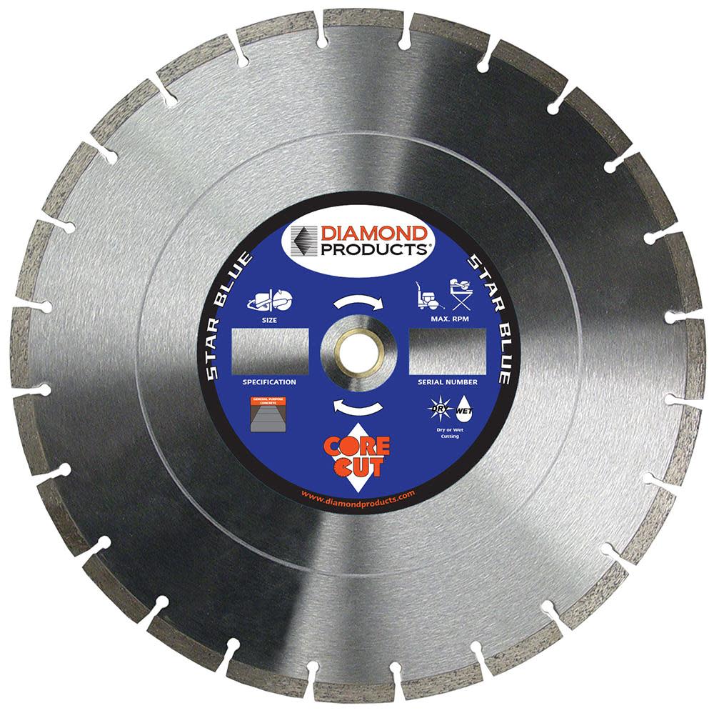 Diamond Products 16 In. x .125 In. x UNV Star Blue High Speed Blade - Flockneti
