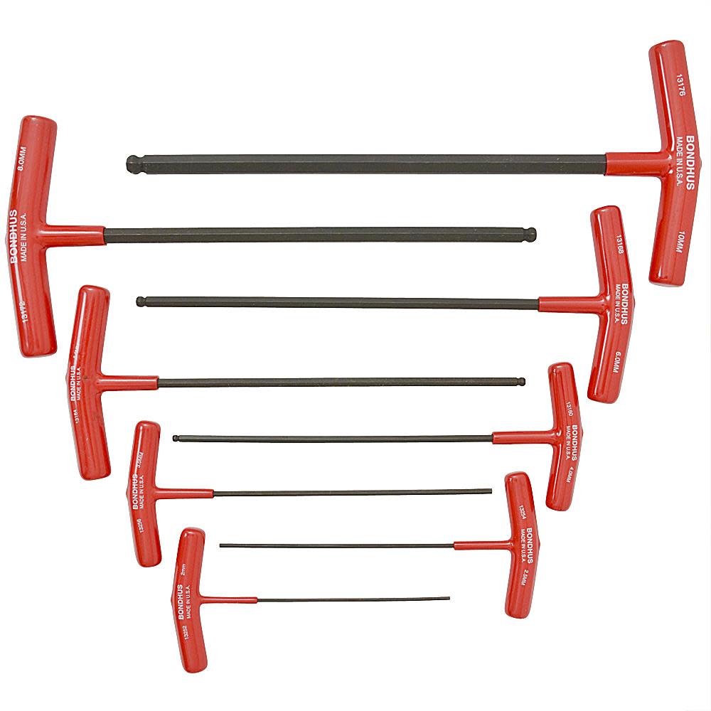 Bondhus 8pc Balldriver T-Handle Hex Tool Set 2MM-10MM - Flockneti