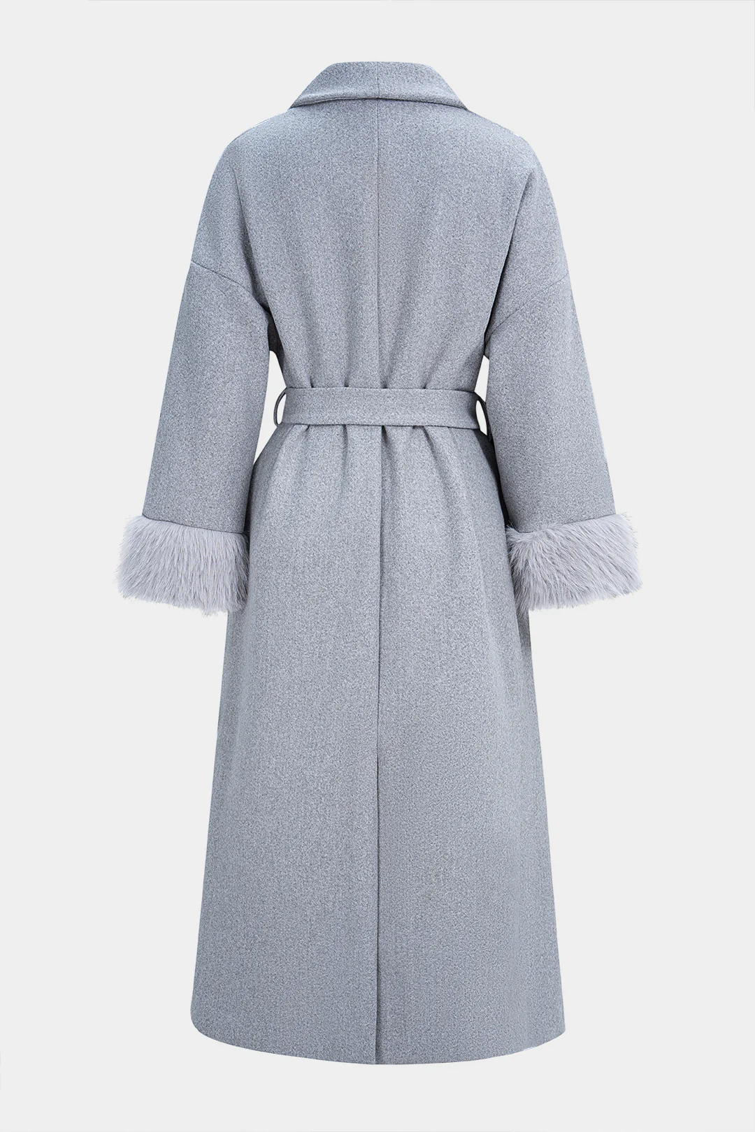 Woolen Tie-Up Open Front Long Coat - Flockneti