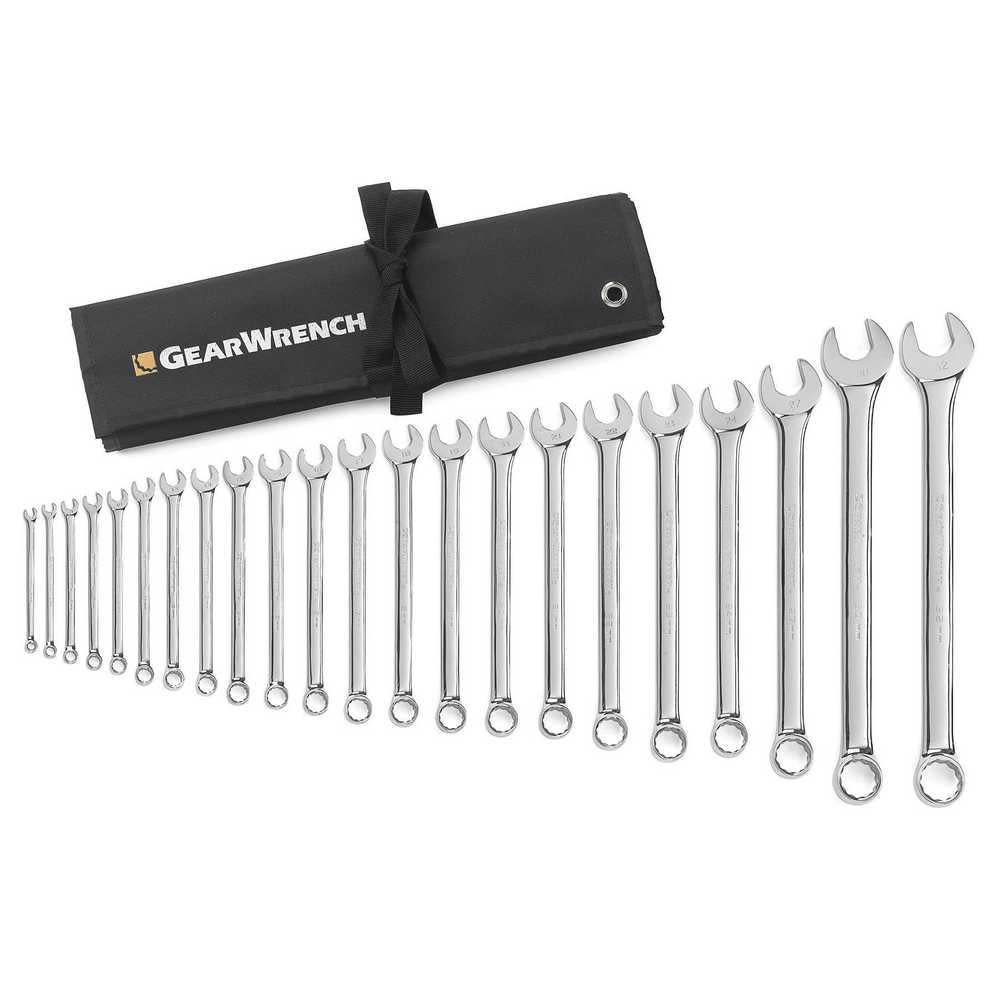 GEARWRENCH 22 Pc. 12 Point Long Pattern Combination Wrench Set Metric - Flockneti