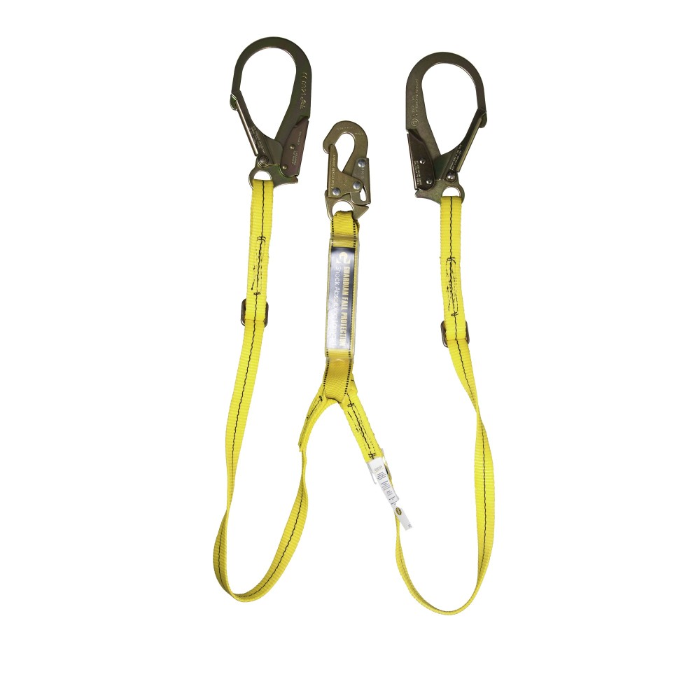 Guardian Fall Protection 4-6′ Double Leg Shock Absorbing Adjustable Lanyard - Flockneti