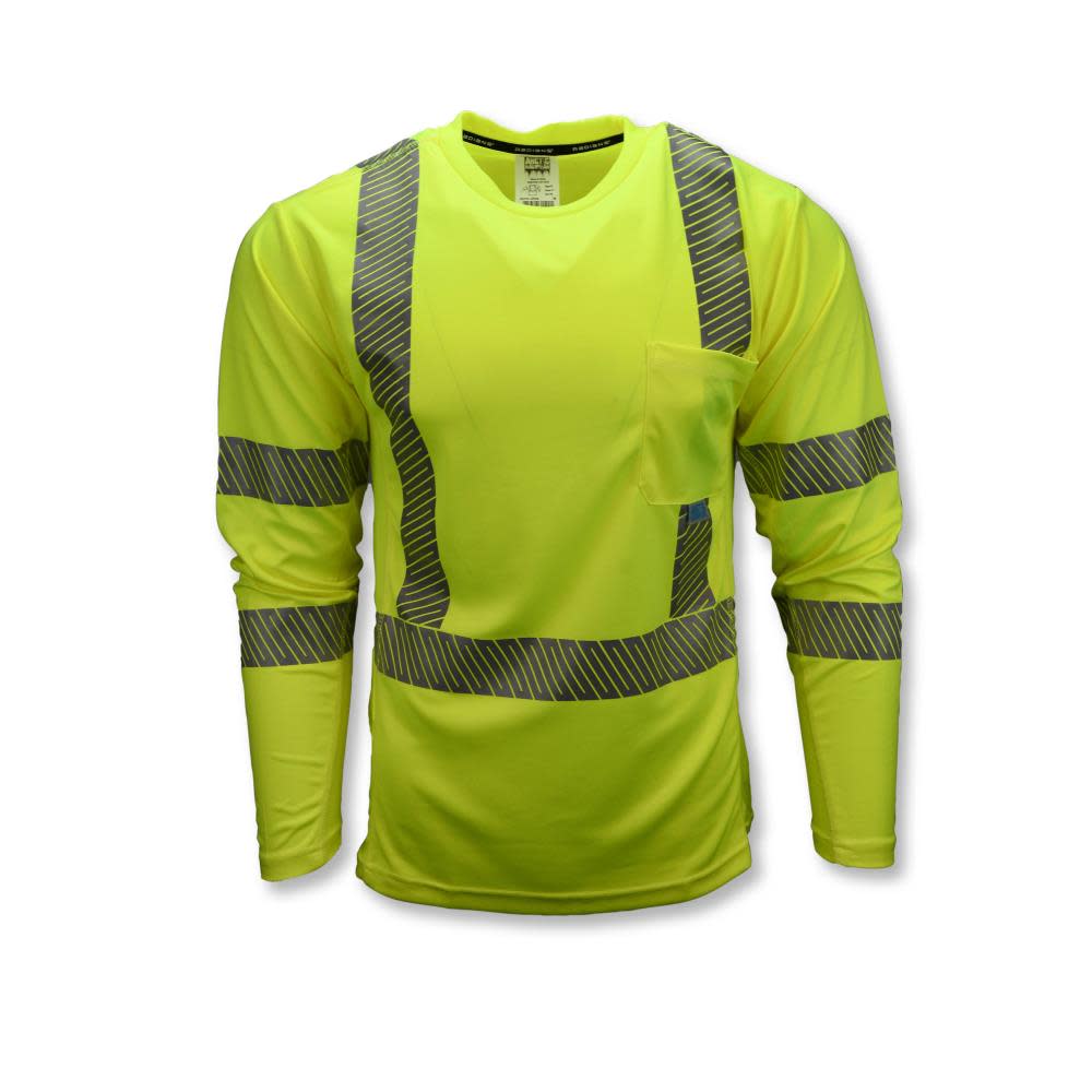 Radians Cooling & Wicking Long Sleeve T Shirt Class 3 Hi Viz Green 4X - Flockneti
