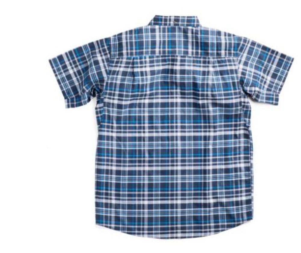 DEWALT Austin Plaid Prostretch Work Shirt Large Royal Blue - Flockneti
