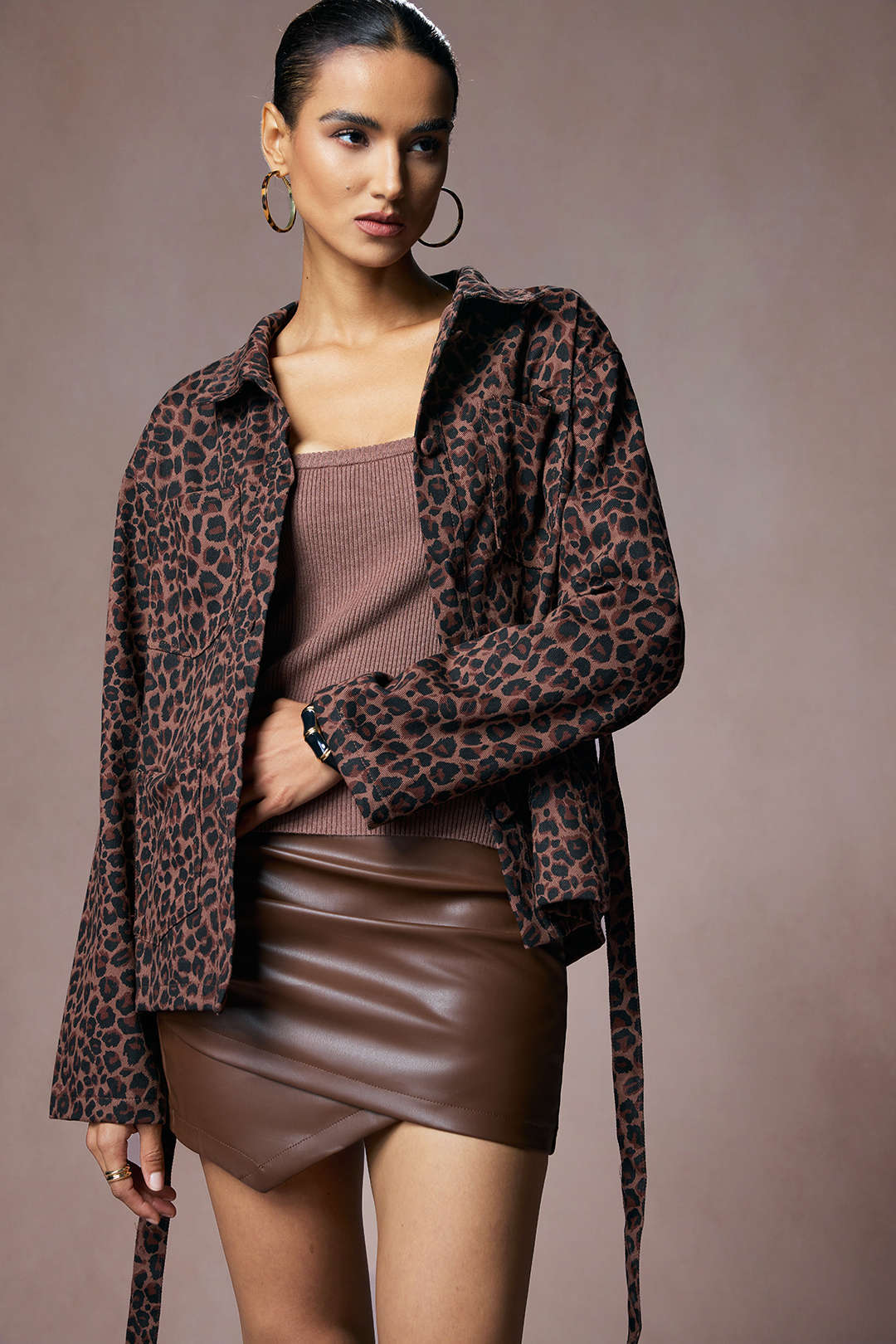 Leopard Print Tie-Up Jacket - Flockneti