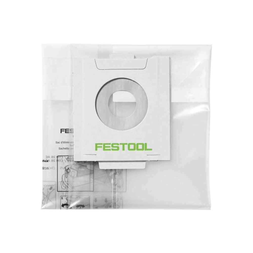 Festool Disposable Dust Liners / Waste bags ENS-CT 48 AC Pack of 5 - Flockneti