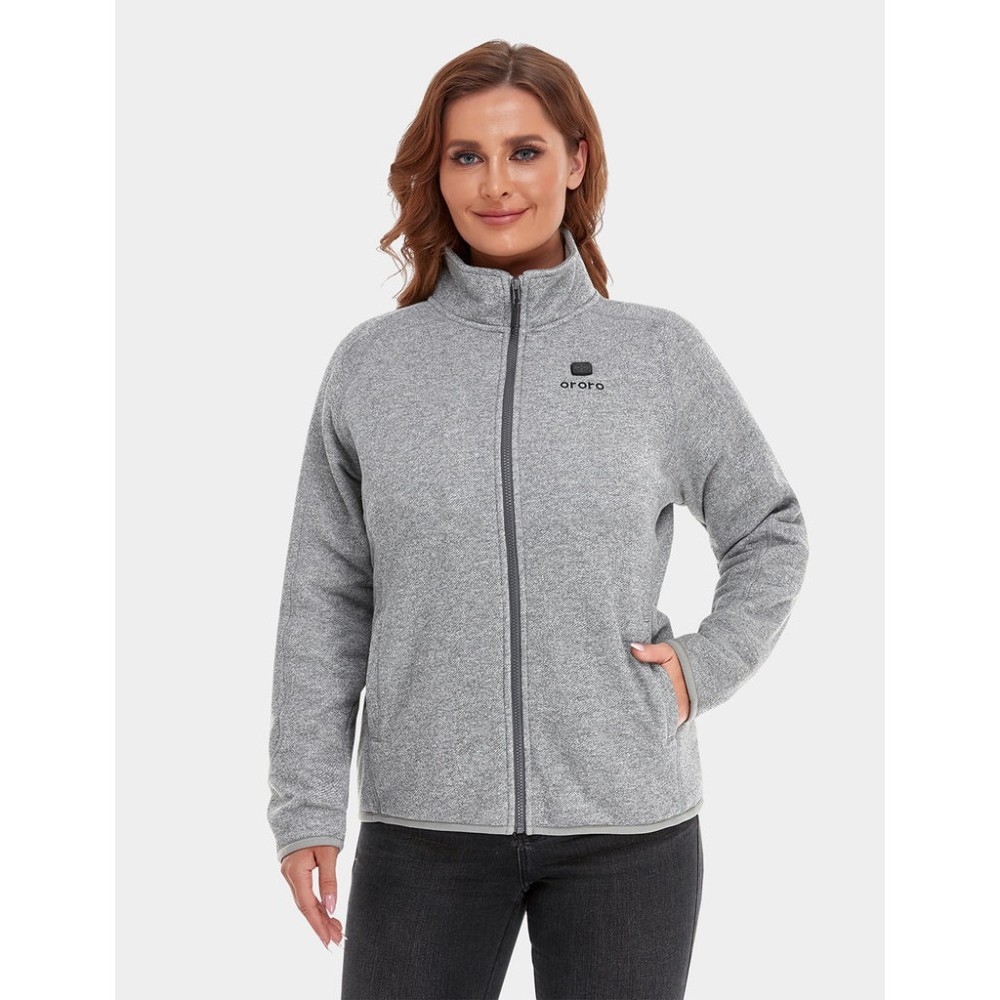 ORORO Womens Flecking Gray Heated Fleece Jacket Kit Medium - Flockneti