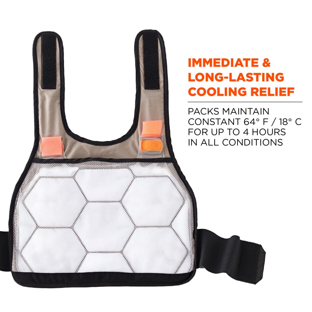 Ergodyne Chill Its 6215 Cooling Vest FR with Packs Khaki L/XL - Flockneti