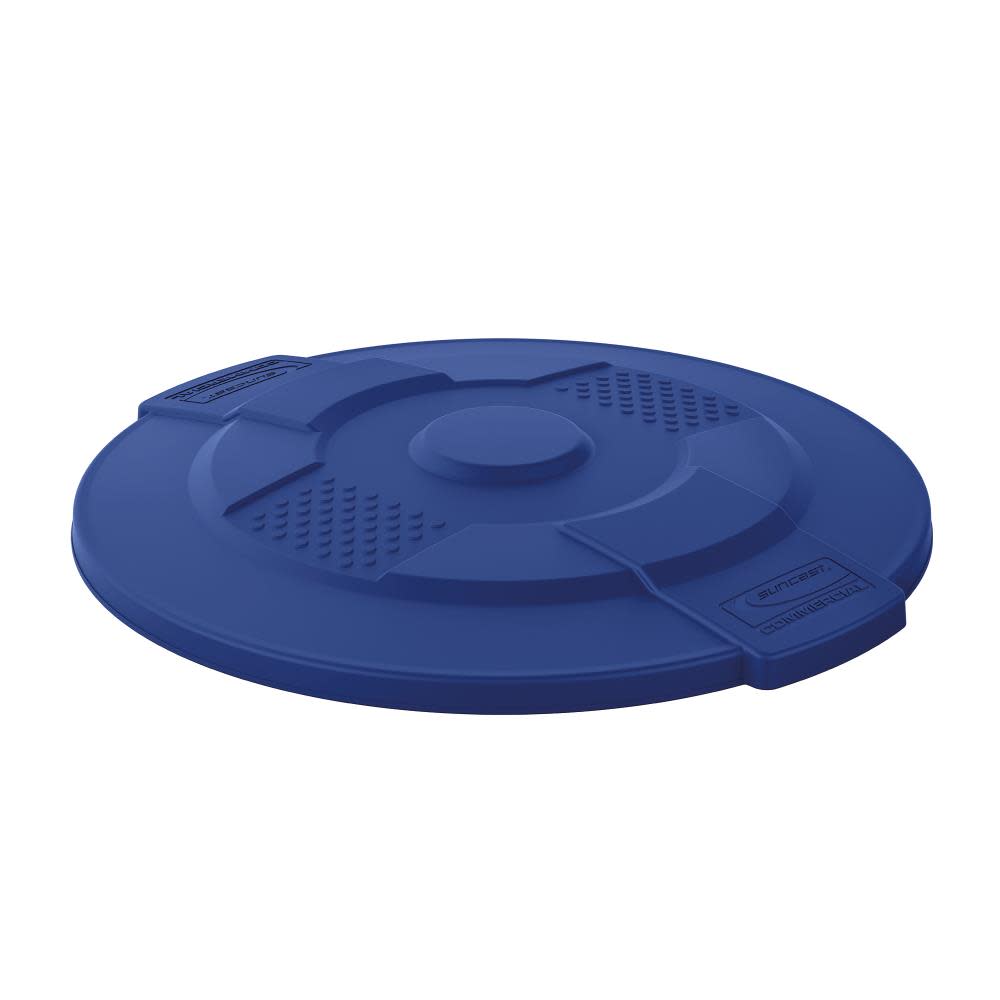 Suncast Plastic Utility Trash Lid – 44 Gallon Blue - Flockneti