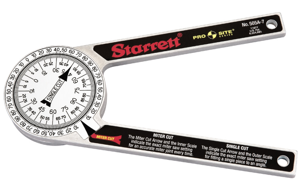 Starrett 7 In. PROSITE Miter Saw Protractor - Flockneti
