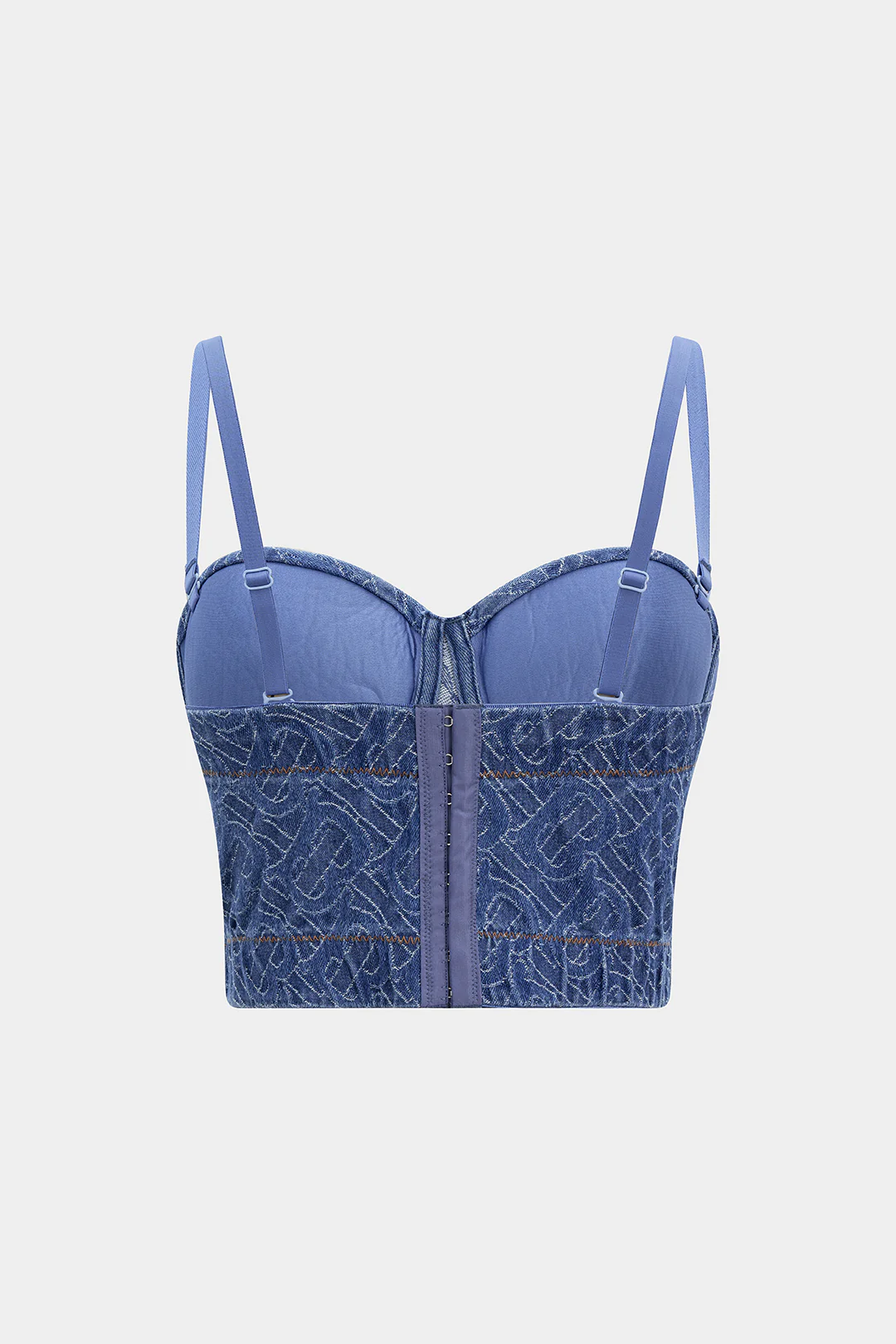 Denim Ribbed Slip Crop Top - Flockneti