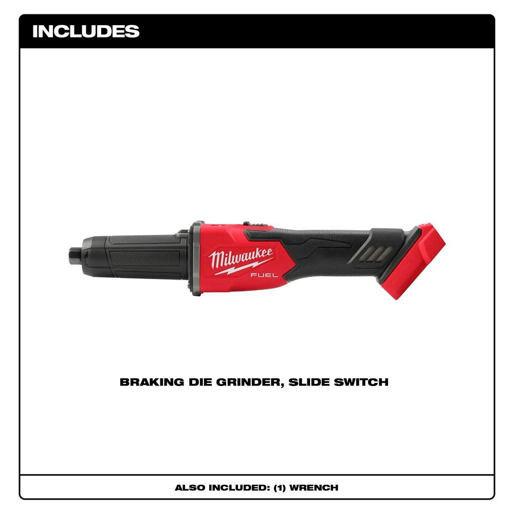 Milwaukee M18 FUEL Braking Die Grinder Slide Switch Bare Tool - Flockneti