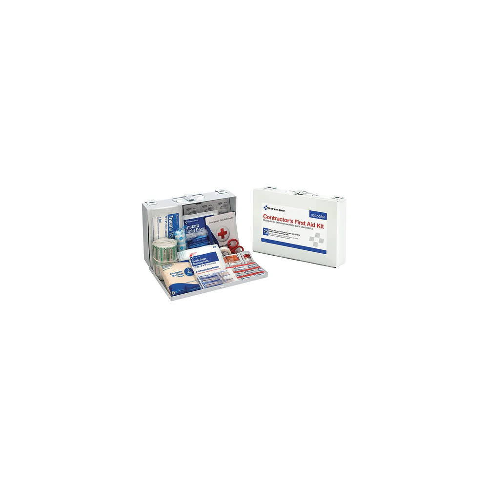 First Aid Only Contractors First Aid Kit 25 Person Metal Case - Flockneti