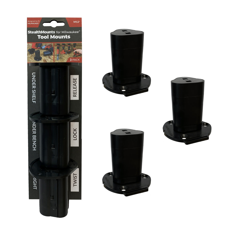 Stealthmounts BLACK Tool Mount for Milwaukee M12 3pk - Flockneti