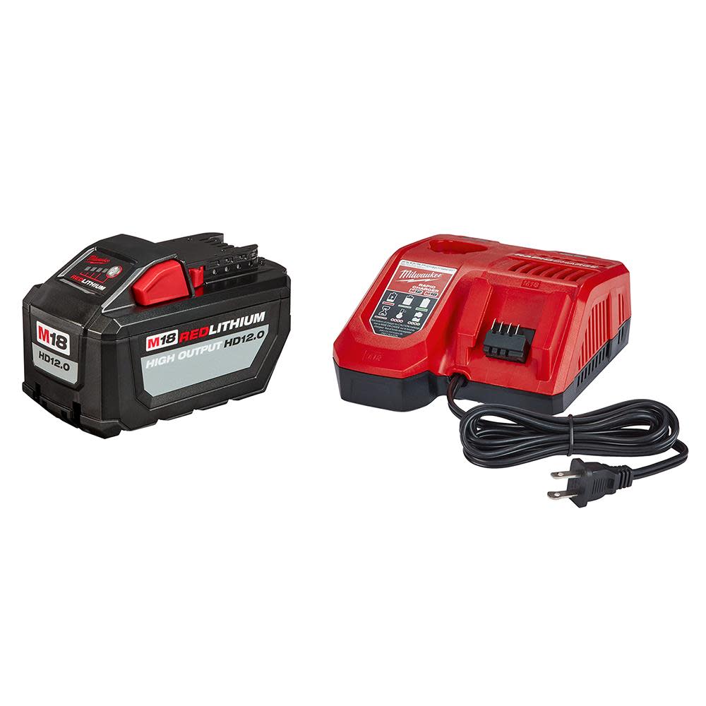 Milwaukee M18 REDLITHIUM HIGH OUTPUT HD 12.0Ah Battery and Charger Starter Kit - Flockneti