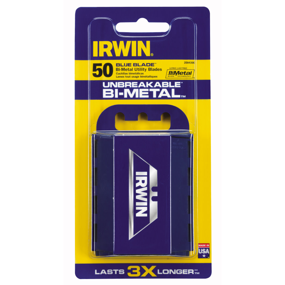 Irwin Utility Knife Bi-Metal Blade 50pk - Flockneti