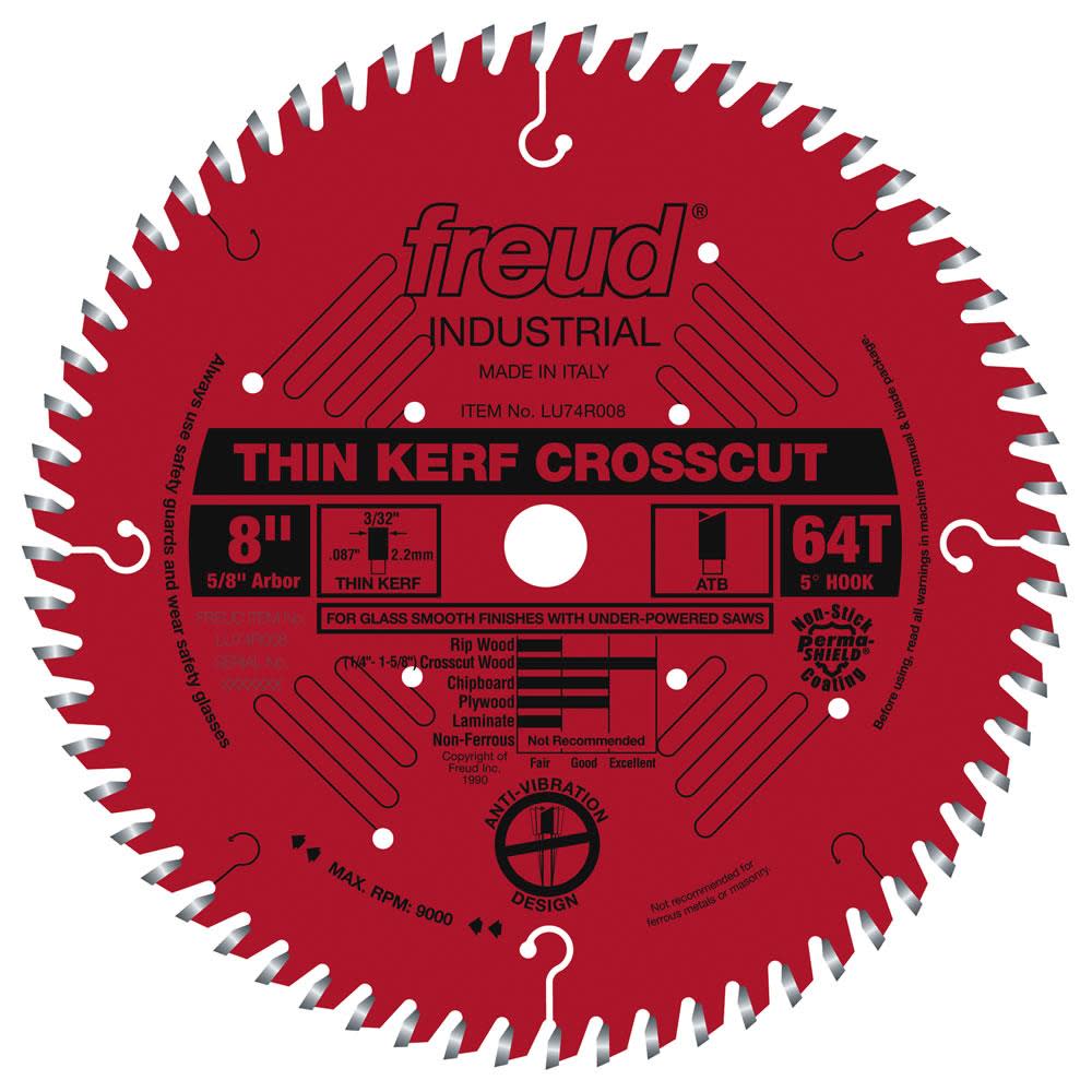 Freud 8 In. x 64T Thin Kerf Ultimate Cut-Off Blade - Flockneti