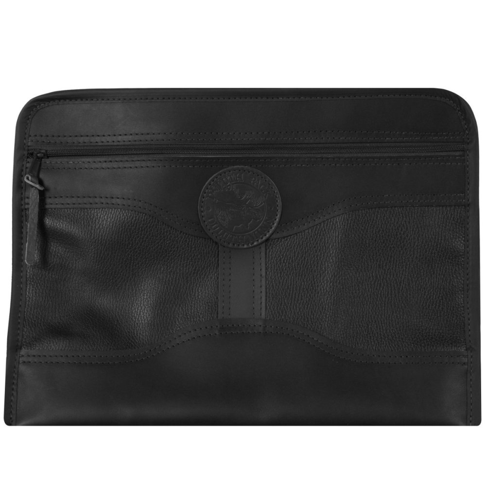 Duluth Pack Black Pebbled Leather Document Brief - Flockneti